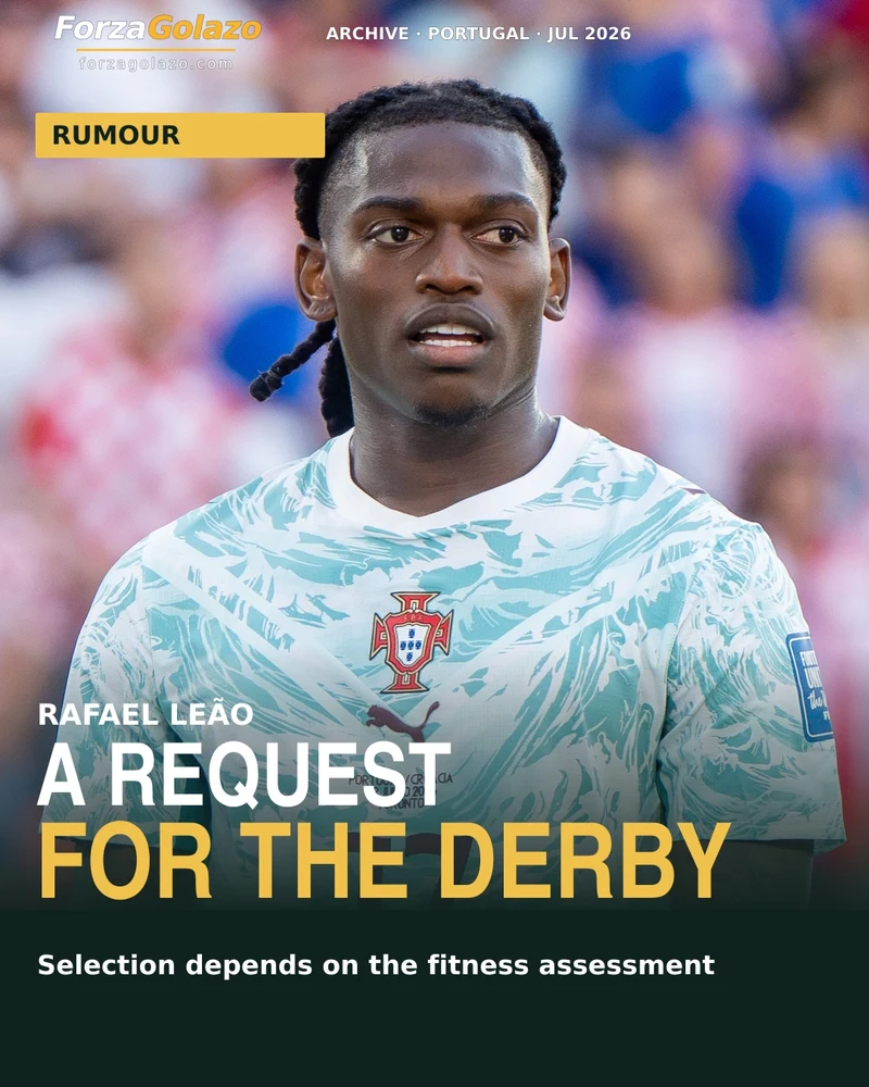 Rafael Leão in Portugal colours; archive, 2 July 2026. Not a photograph of the derby or Galatasaray training.